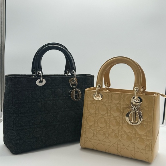 Dior Tan Quilted Handbag Size Medium Patent Leather - Picture 3 of 17